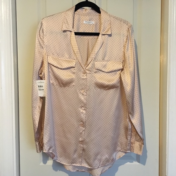 EQUIPMENT Ansley Polka Dot Silk Satin Shirt - Picture 3 of 8